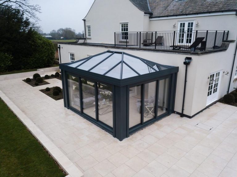 A {glass conservatory} in Tetbury.